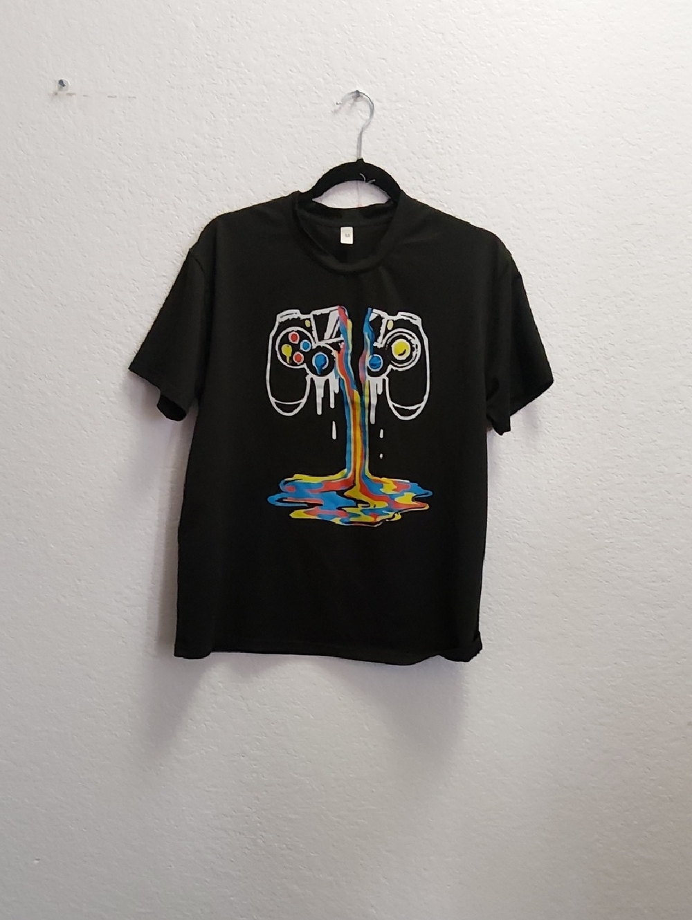 Black Graphic Gaming Controller Short Sleeve Tee